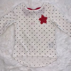 Epic Threads Polka Dot Long Sleeve Shirt with Red Bow Accent on Back Size 2T